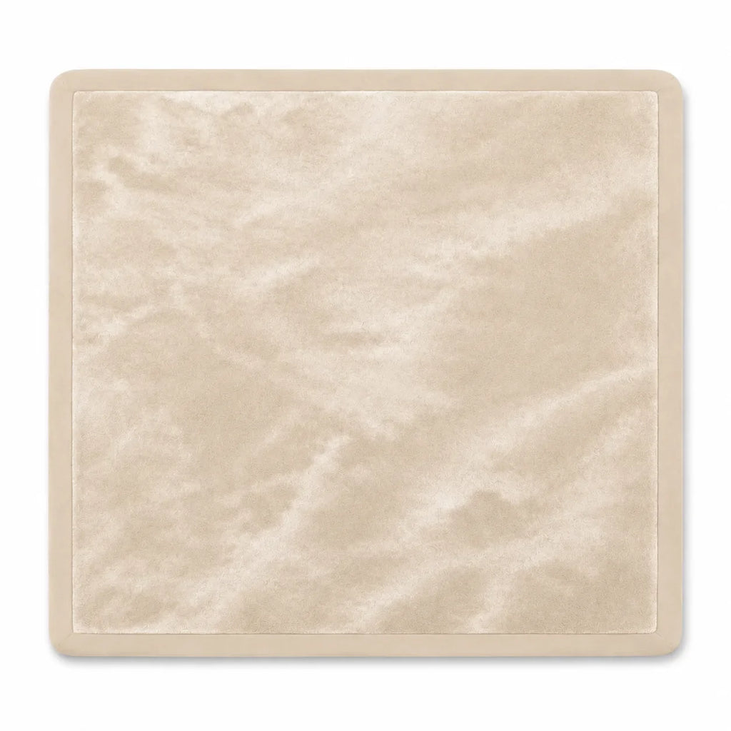 PocoKoko memory foam play mat in oatmeal beige — flatlay