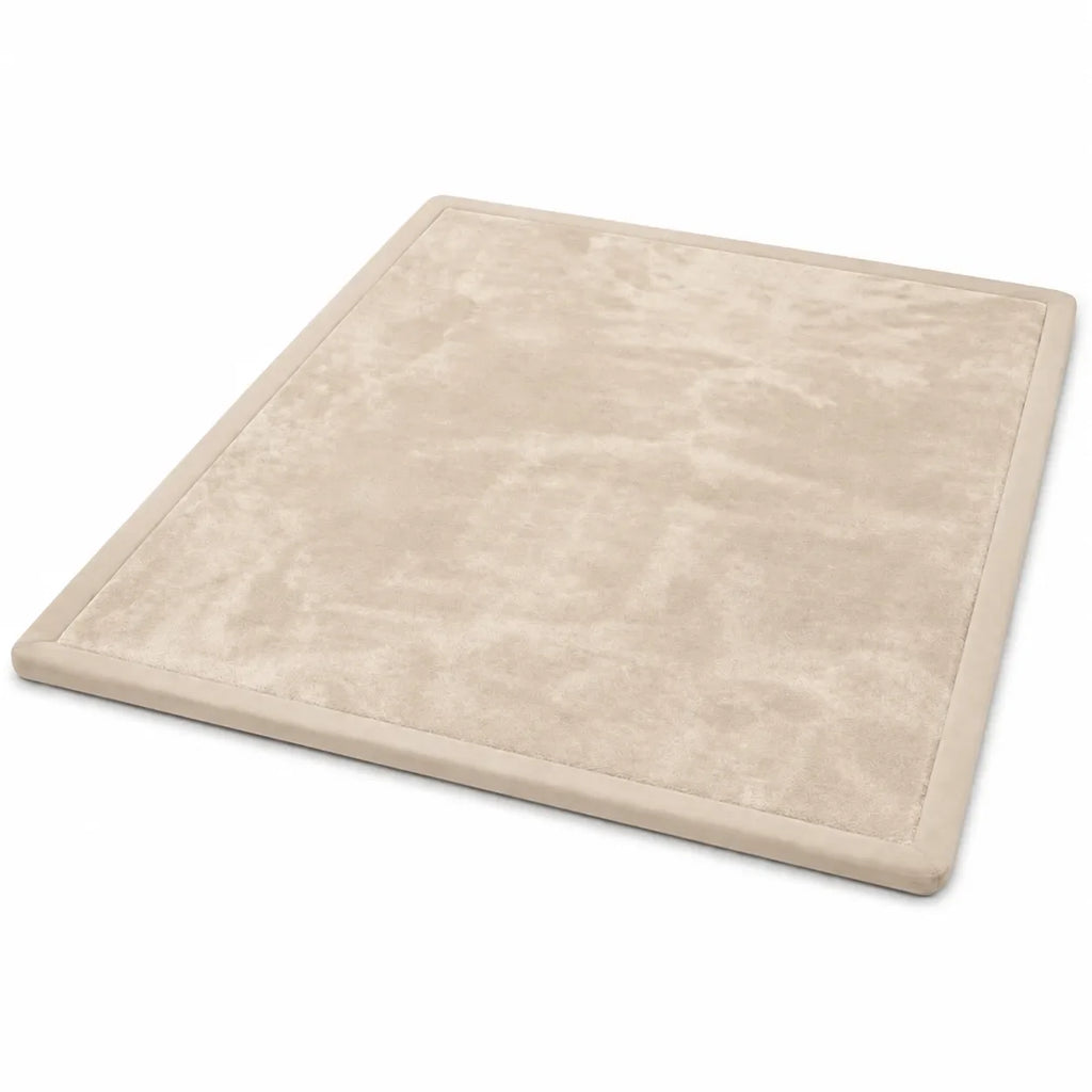 PocoKoko memory foam play mat in oatmeal beige — main