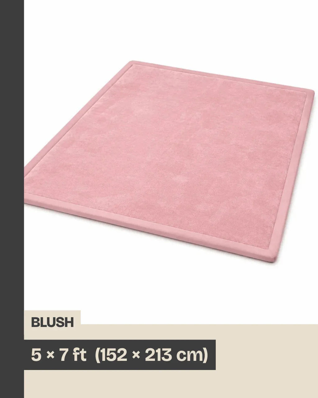 PocoKoko memory foam play mat in blush pink — size 5x7