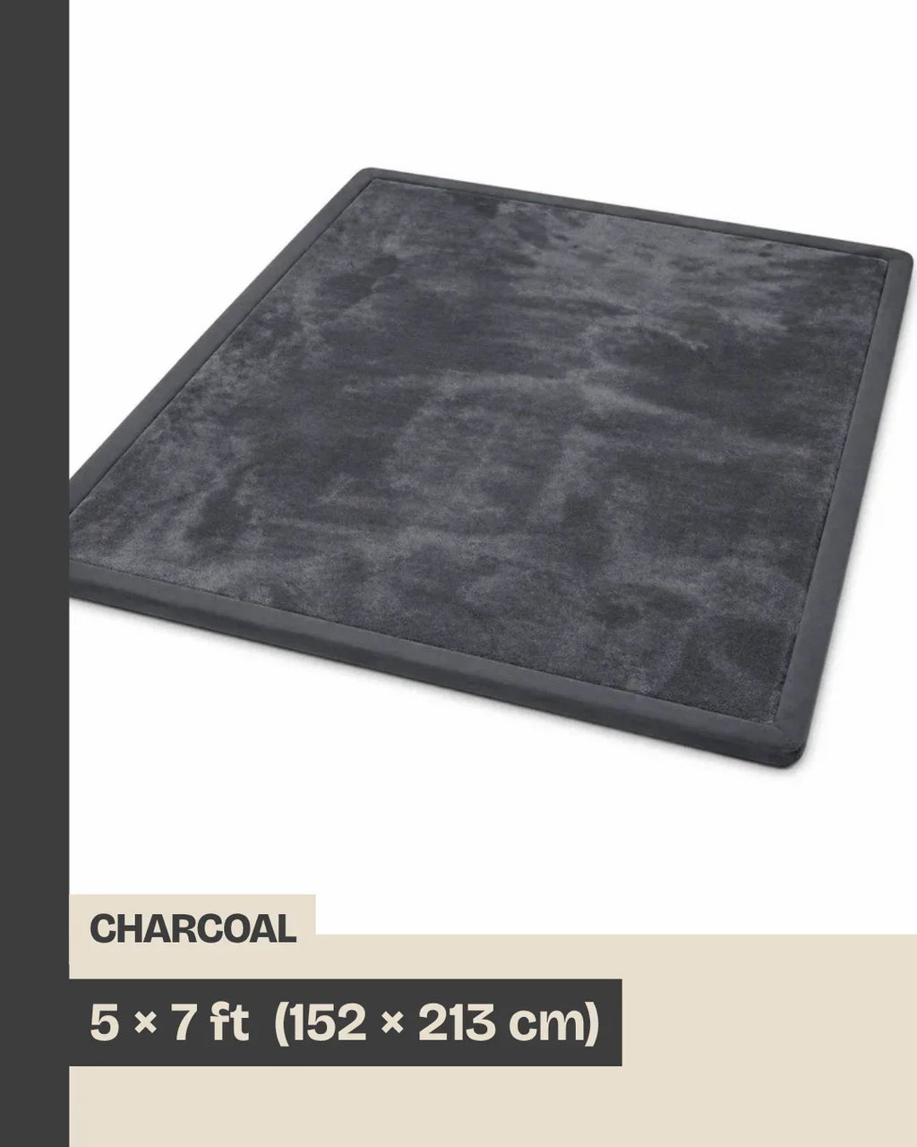 Size diagram — PocoKoko play mat in Charcoal, 5 x 7 ft (152 x 213 cm)
