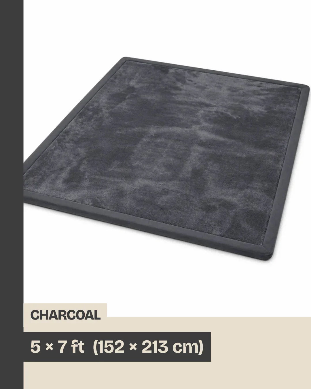 Size diagram — PocoKoko play mat in Charcoal, 5 x 7 ft (152 x 213 cm)