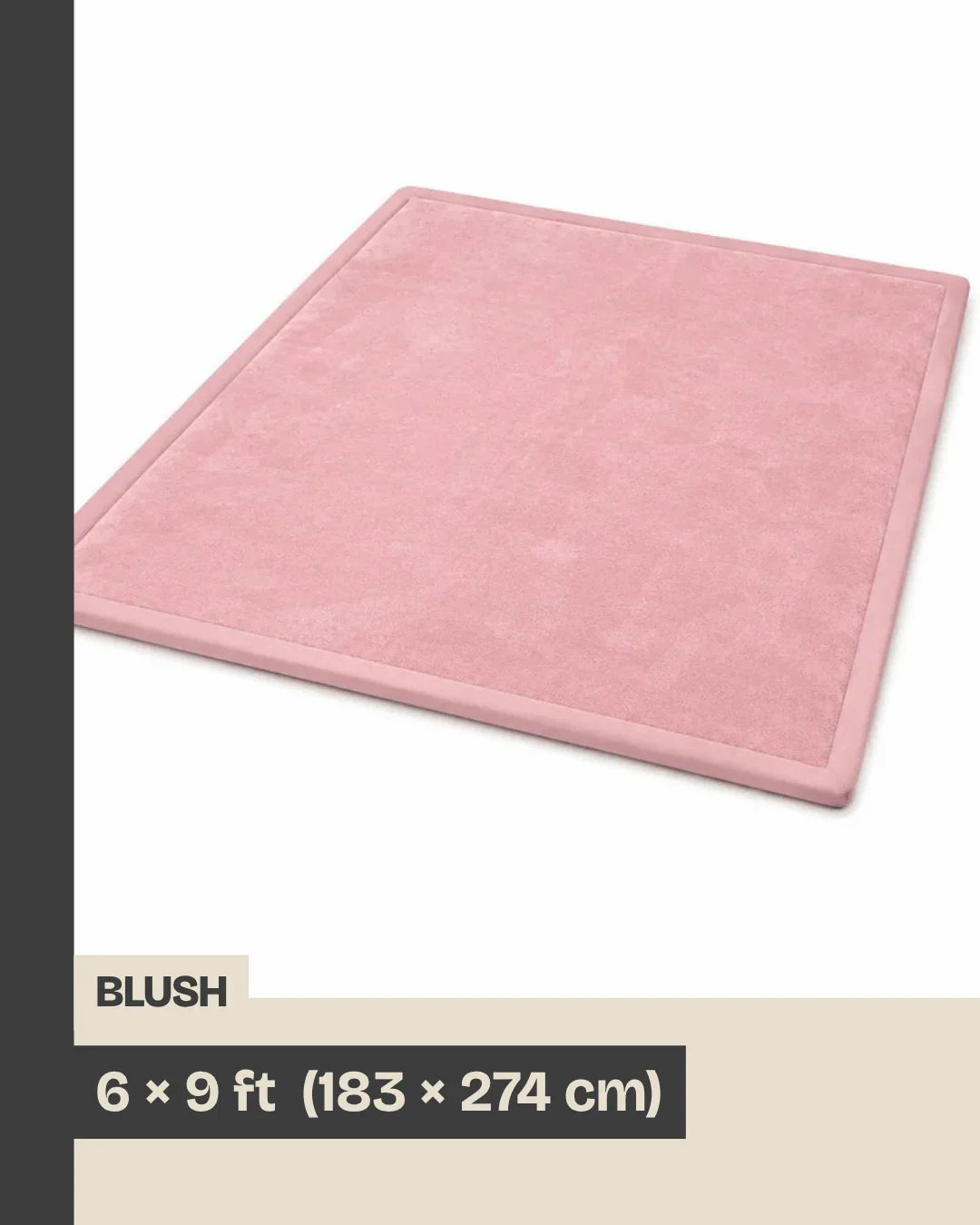PocoKoko memory foam play mat in blush pink — size 6x9