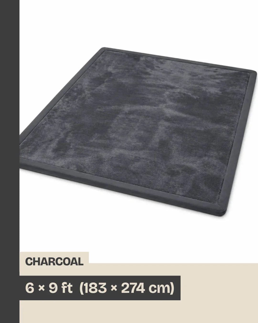 Size diagram — PocoKoko play mat in Charcoal, 6 x 9 ft (183 x 274 cm)