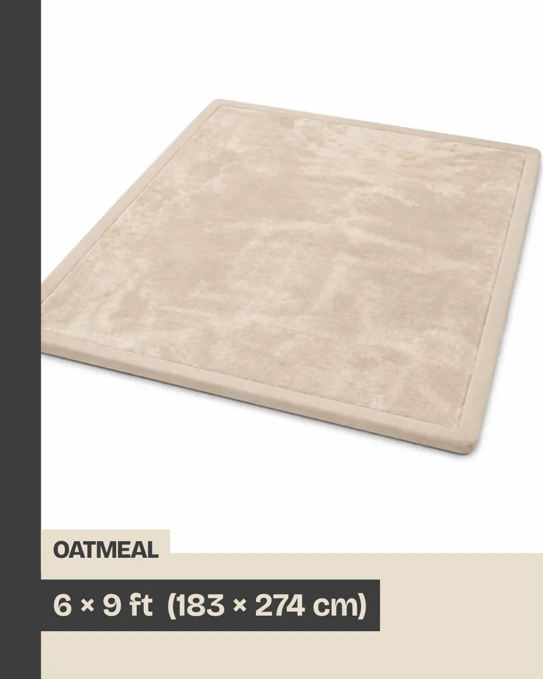 PocoKoko memory foam play mat in oatmeal beige — size 6x9